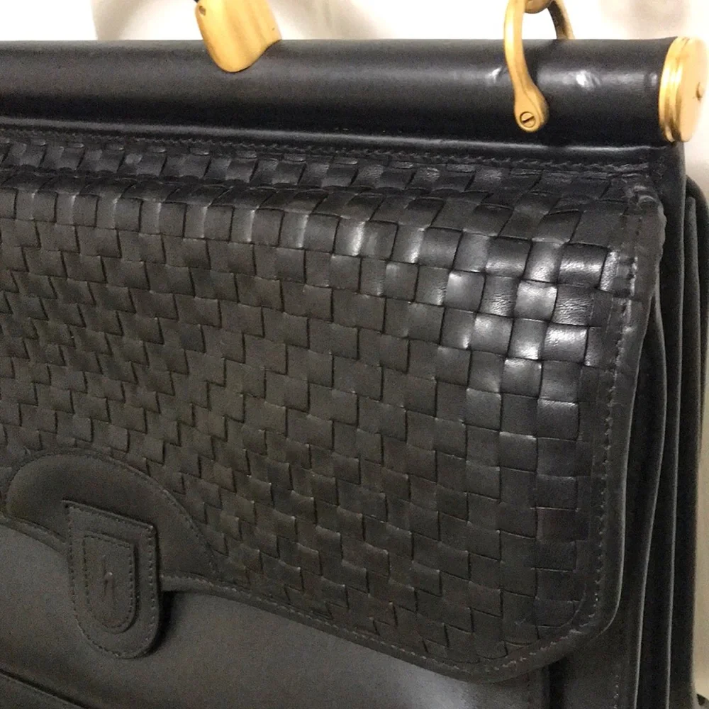 Vintage Hartmann Black Leather Unisex Briefcase
